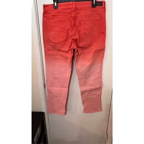 Levi's Women's Mid-Rise Skinny Colored Stretch Casual Jeans in Coral Size 32 - Picture 5 of 13